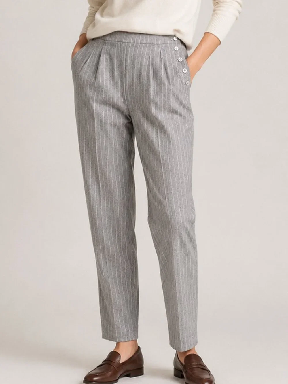 Vintage Liz Claiborne Wool Pinstriped Trousers